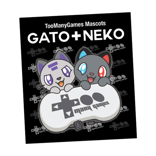 Neko and Gato Holding Controller Keychain