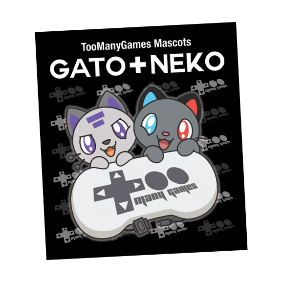 Neko and Gato Holding Controller Keychain